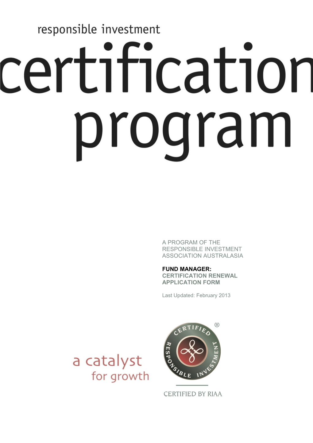 SRI Certification Program