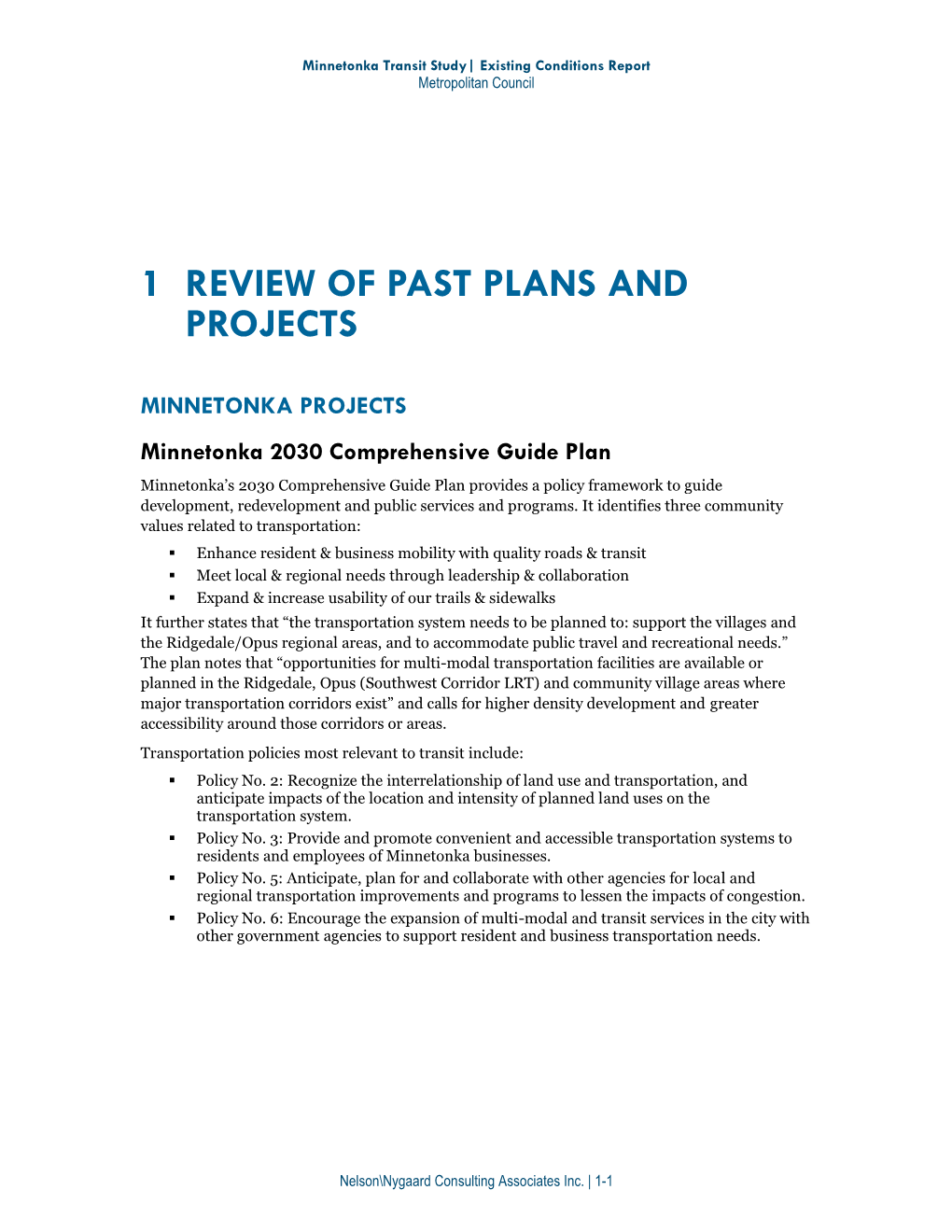 Minnetonka Transit Study| Existing Conditions Report Metropolitan Council