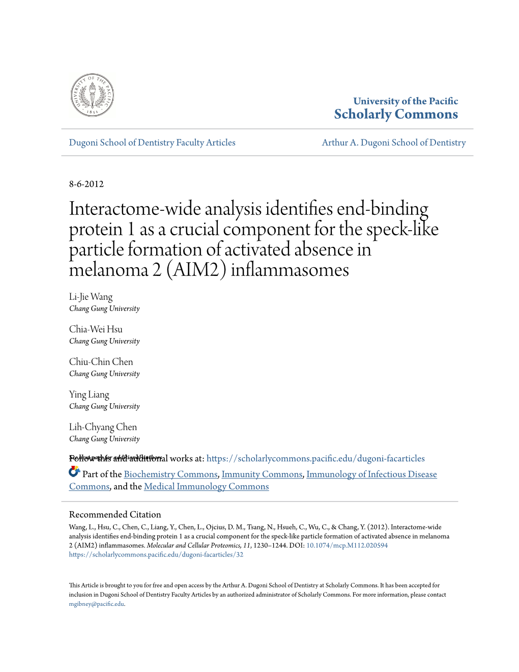 Interactome-Wide Analysis Identifies End-Binding Protein 1 As a Crucial