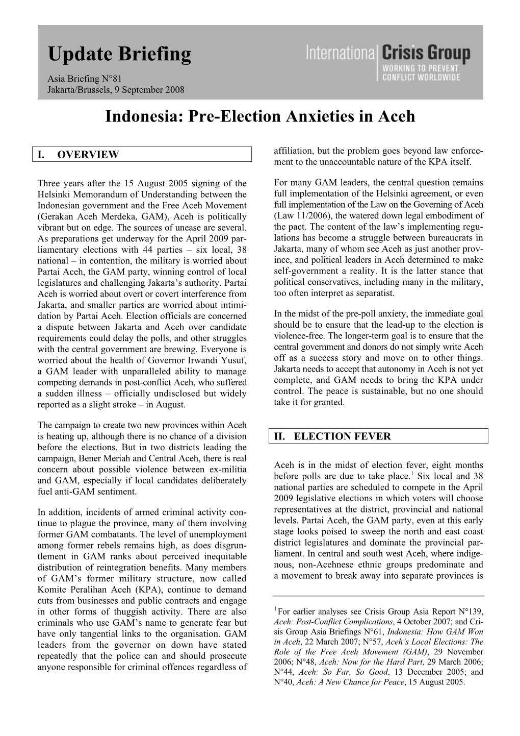 Indonesia: Pre-Election Anxieties in Aceh