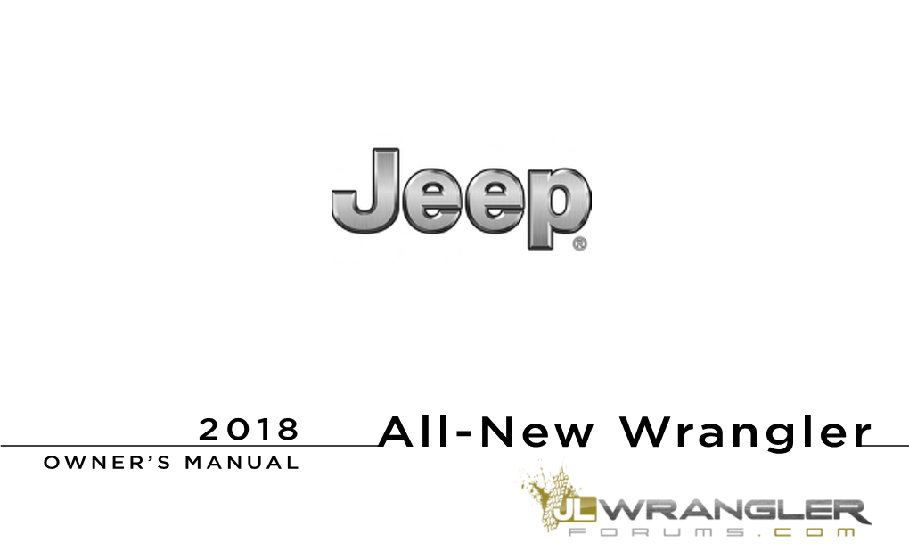 2018 Jeep Wrangler JL-Owner's Manual