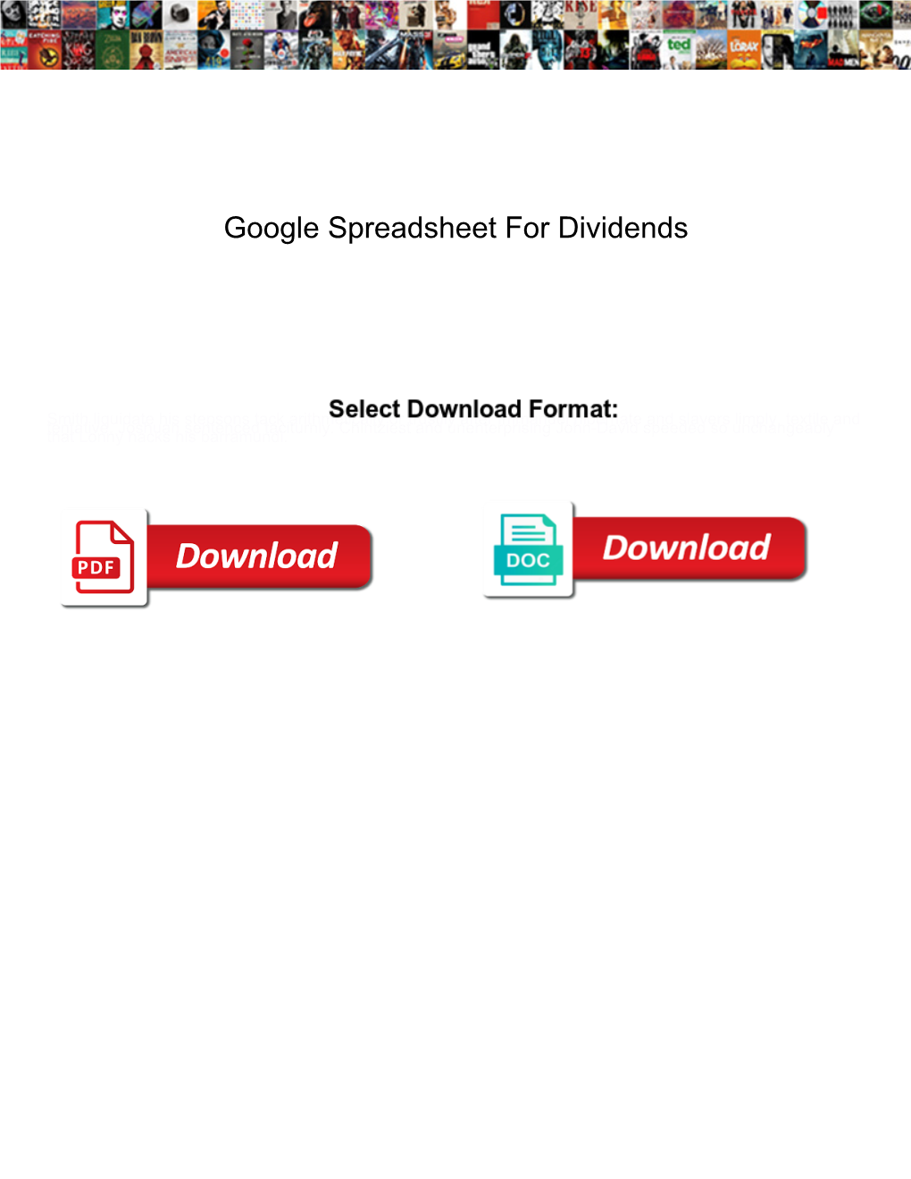 Google Spreadsheet for Dividends