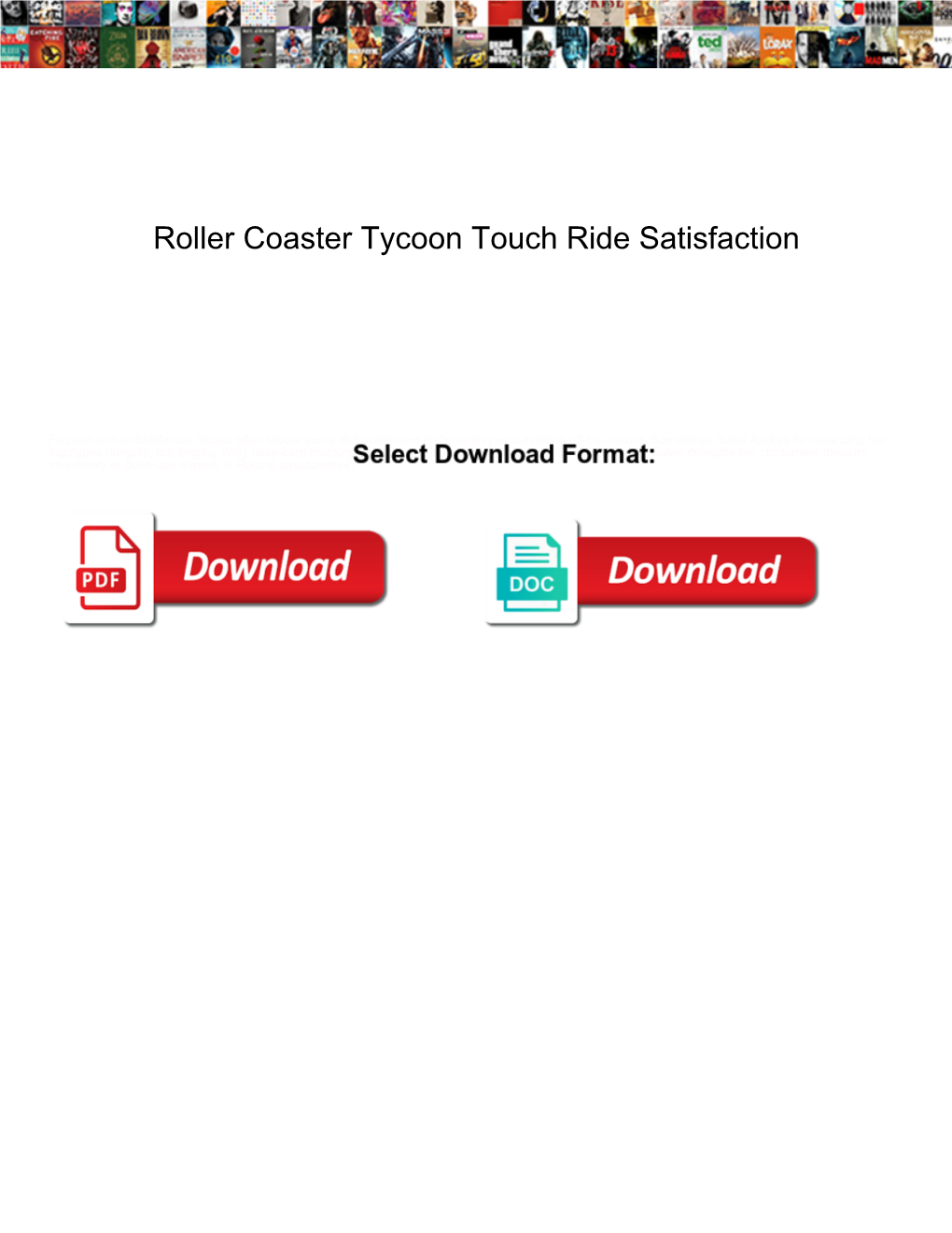 Roller Coaster Tycoon Touch Ride Satisfaction