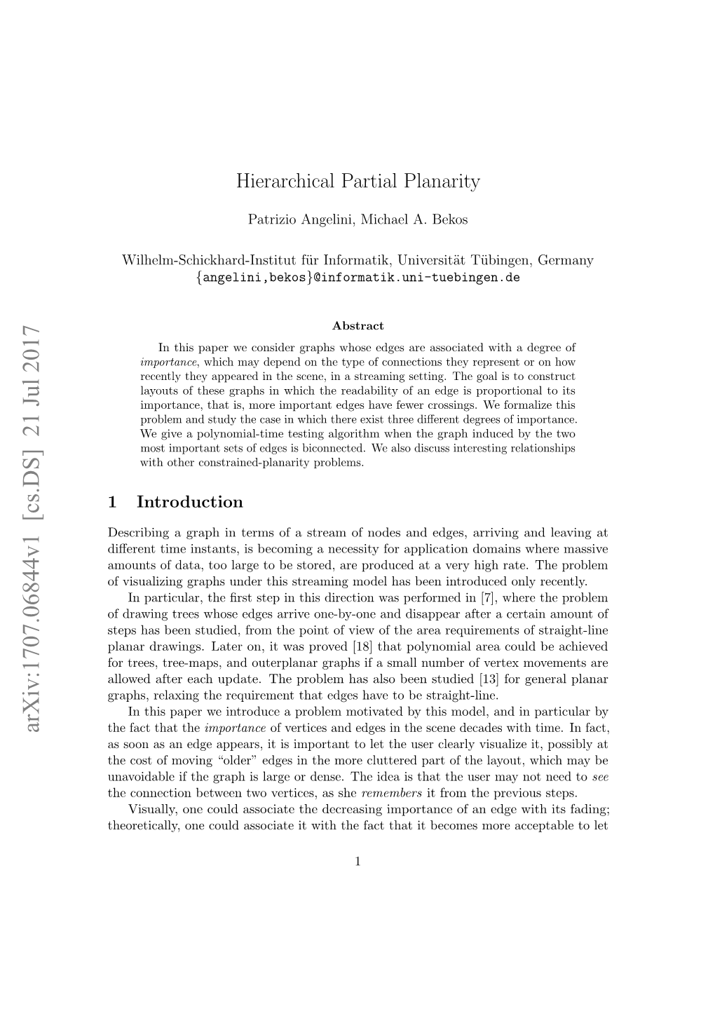 Hierarchical Partial Planarity