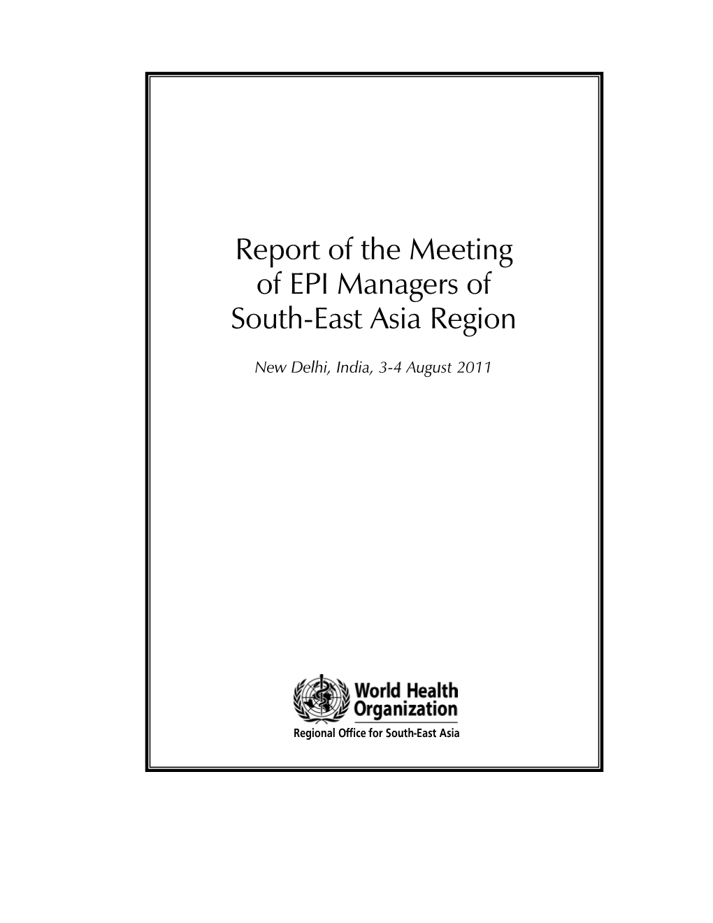 Report of the Meeting of EPI Managers of South-East Asia Region