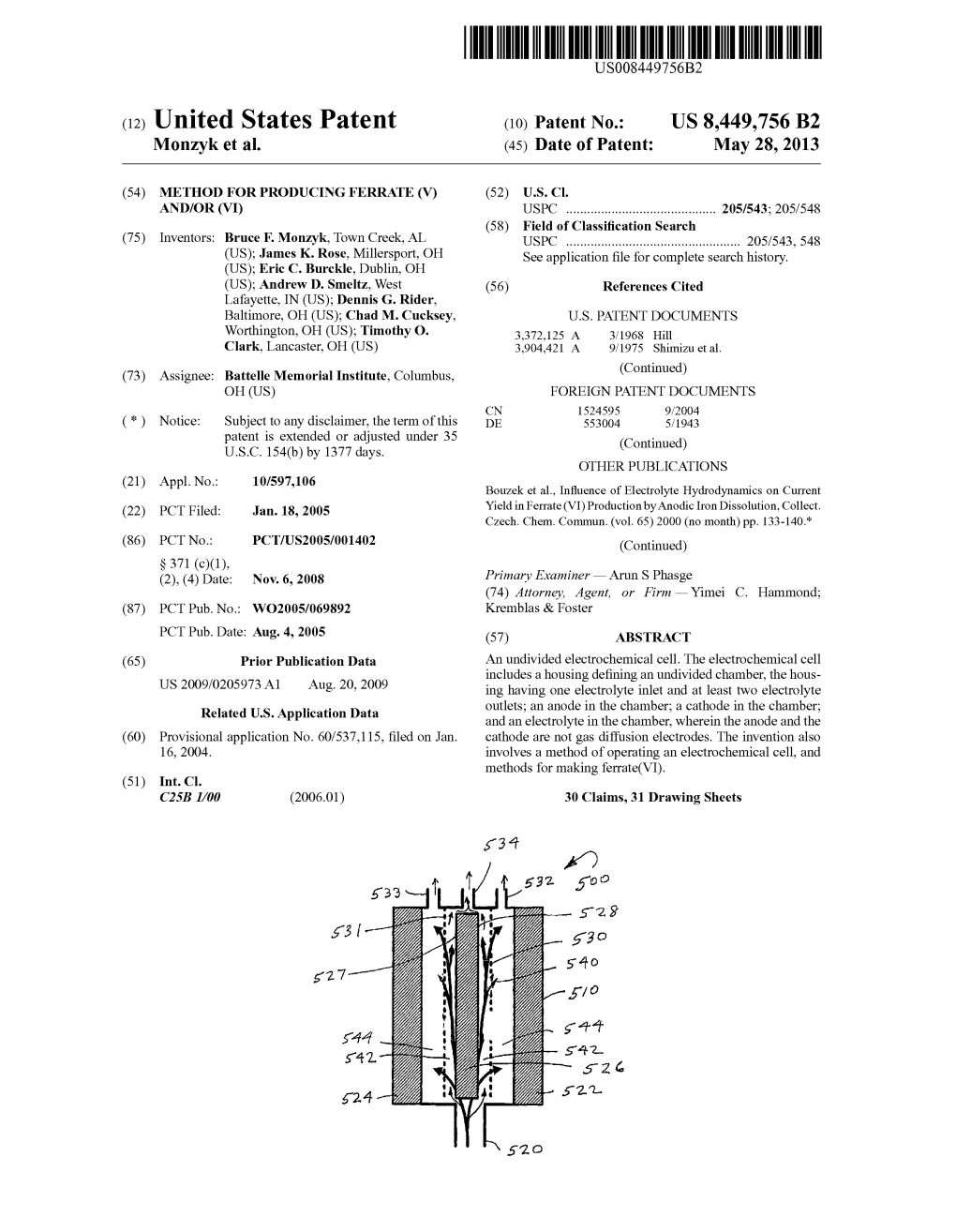 (12) United States Patent (10) Patent No.: US 8.449,756 B2 Monzyk Et Al