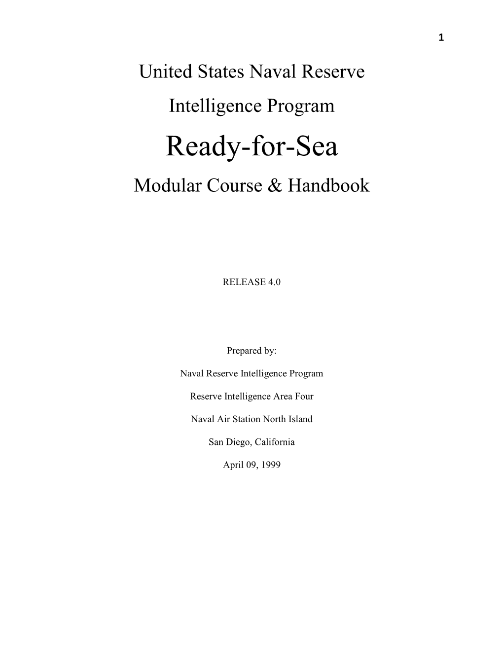 Ready-For-Sea Modular Course & Handbook