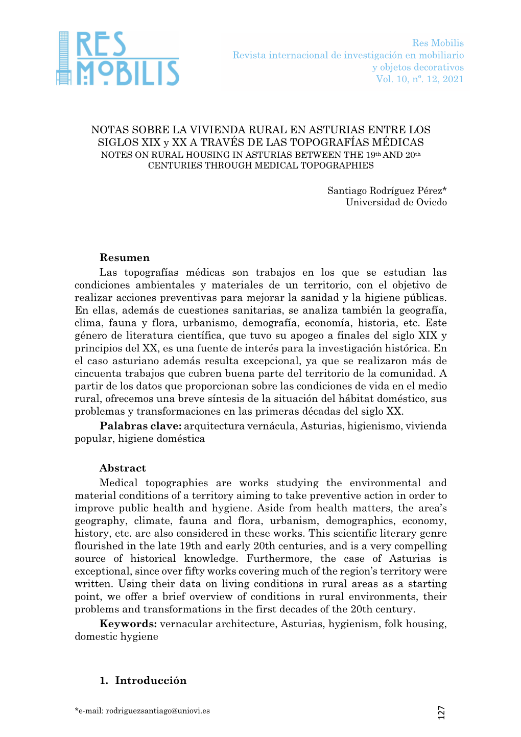 Notas Sobre La Vivienda Rural En Asturias Entre Los