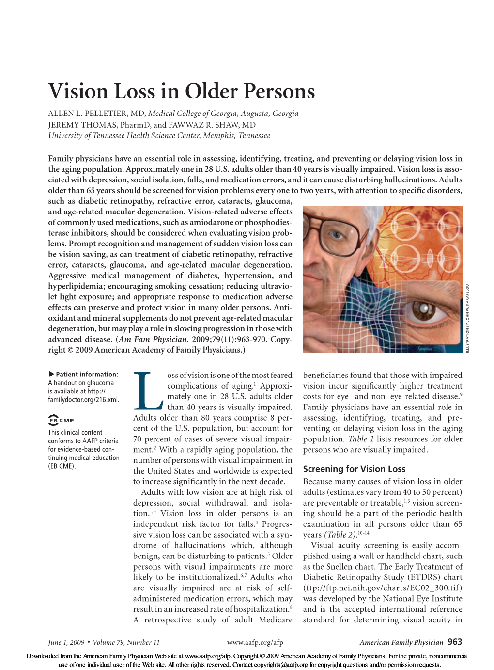 Vision Loss in Older Persons ALLEN L