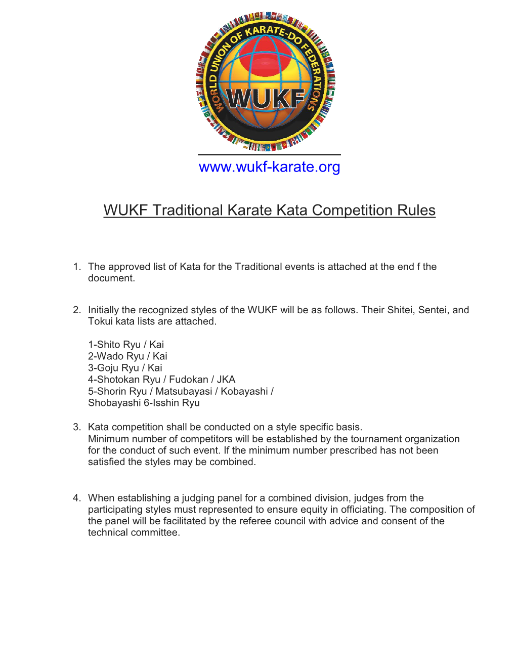 WUKF Traditional Karate Kata Competition