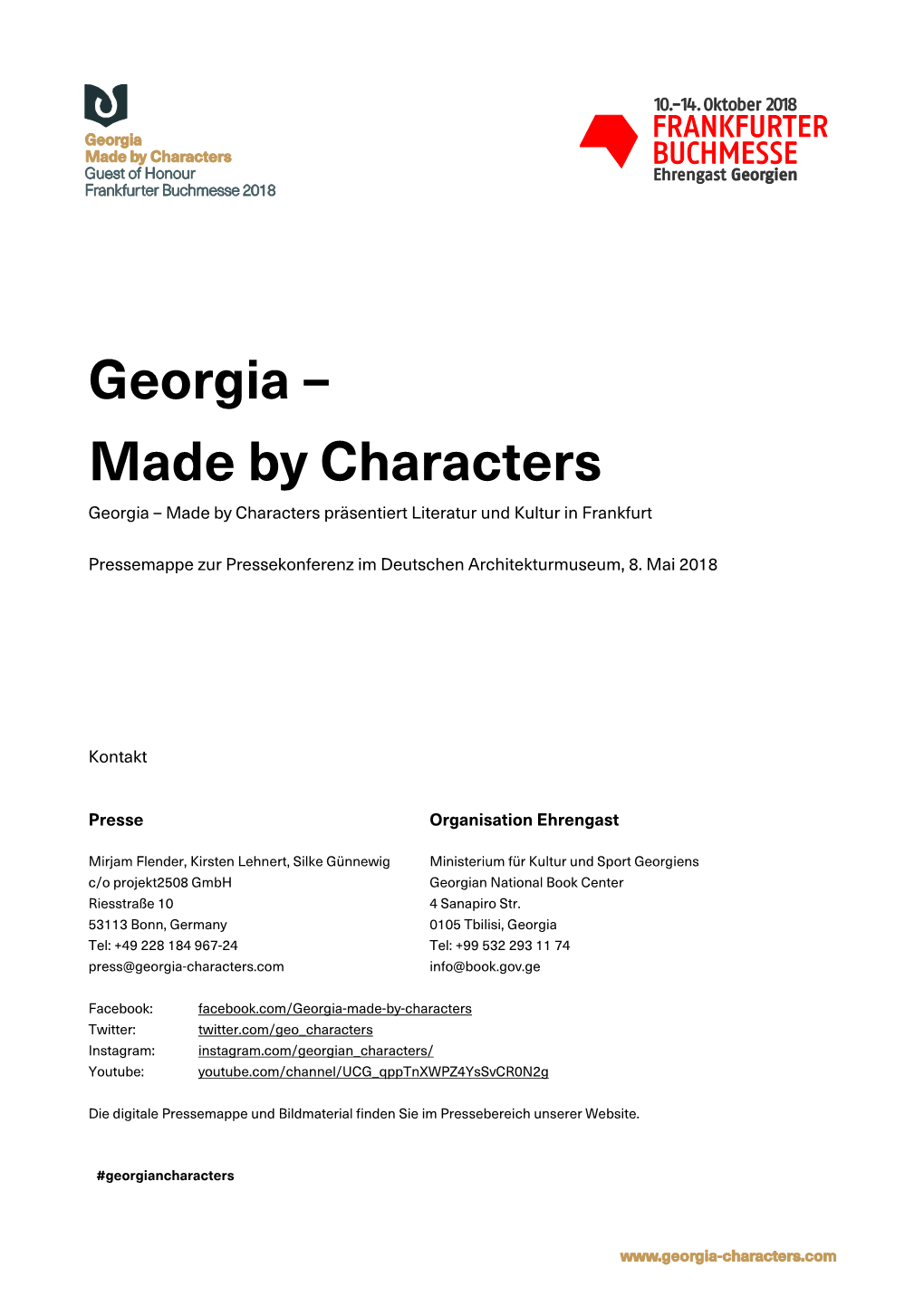 Georgia – Made by Characters Georgia – Made by Characters Präsentiert Literatur Und Kultur in Frankfurt