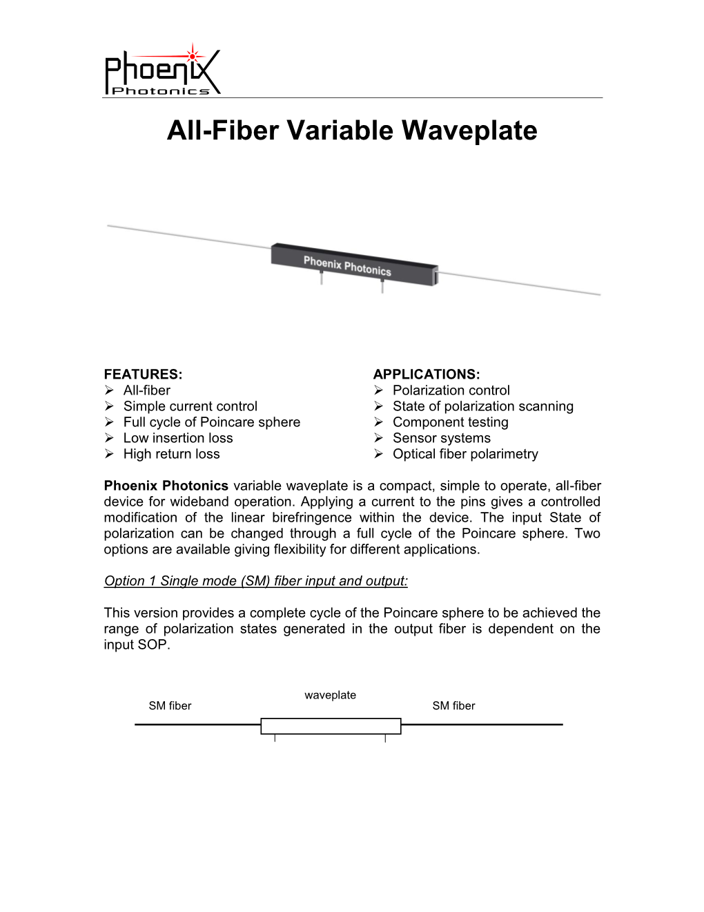 Fiber Optic Variable Waveplate