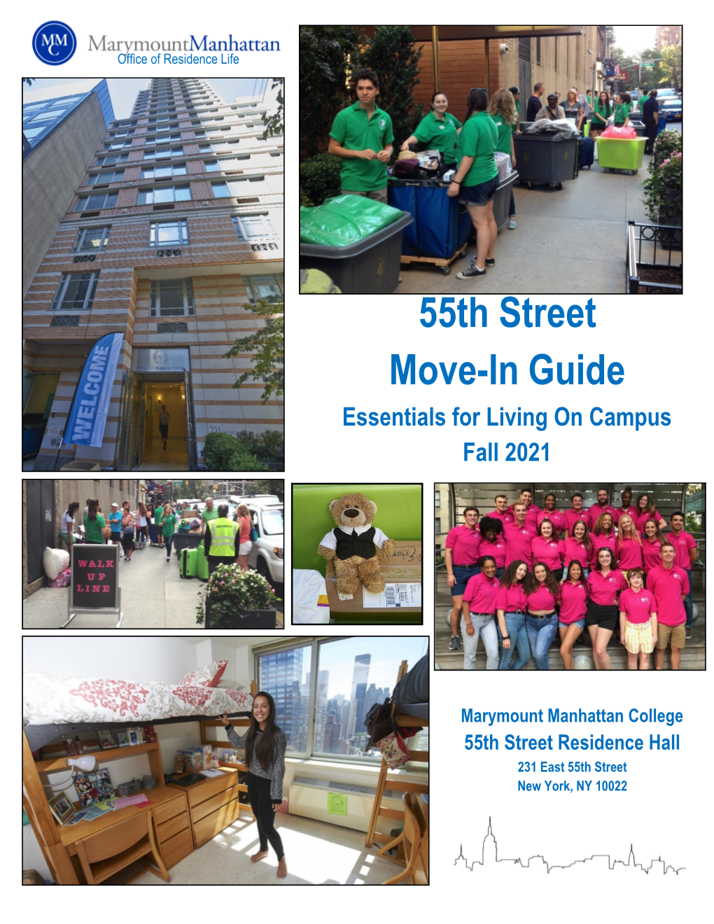 55Th Street Move-In Guide Essentials for Living on Campus Fall 2021