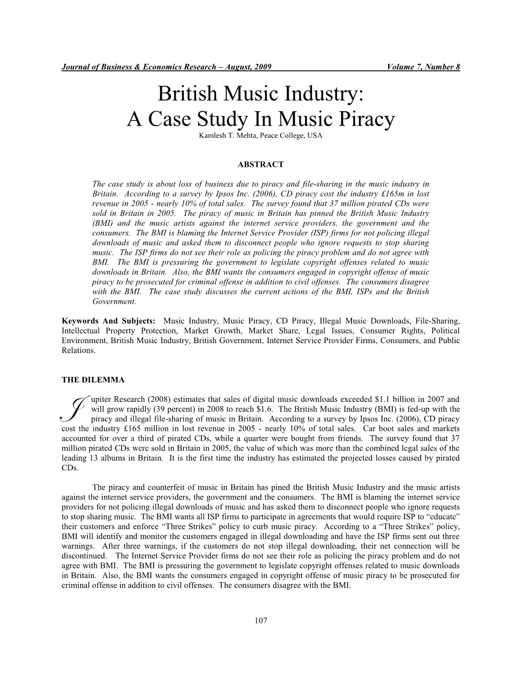 CD Piracy Estimates