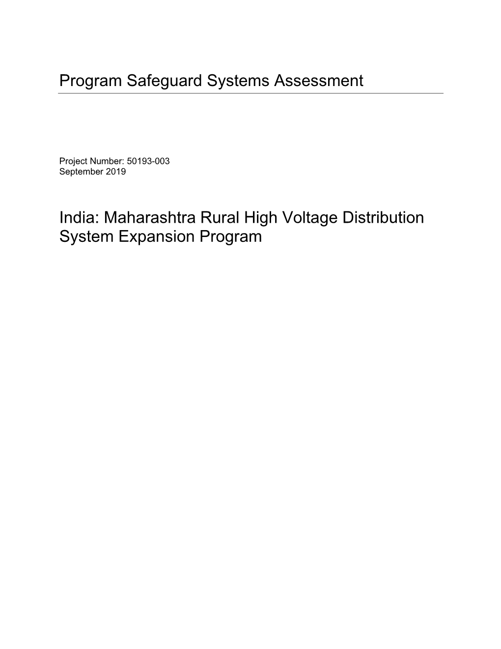 50193-003: Maharashtra Rural High Voltage Distribution System Program