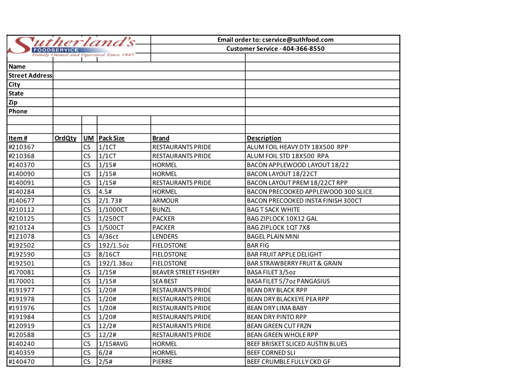 COD Order Guide NP