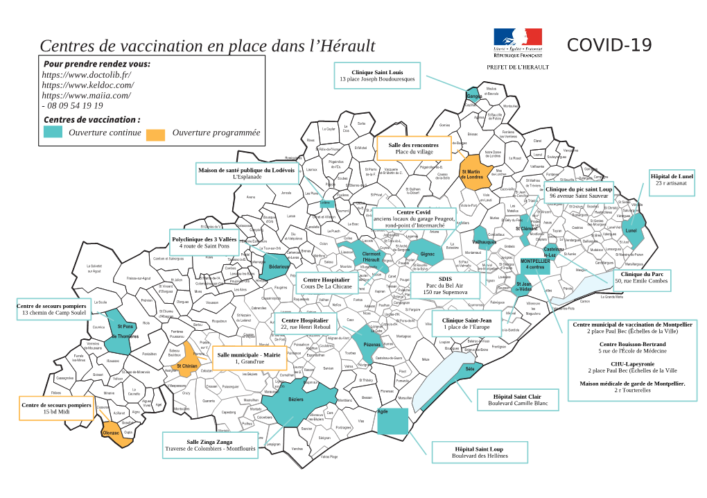 Centres De Vaccination En Place Dans L'hérault COVID-19