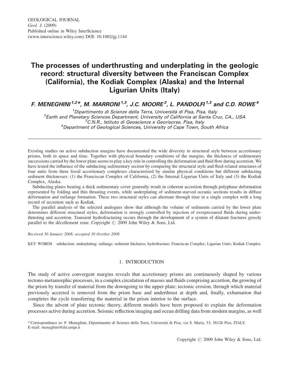 The Processes of Underthrusting and Underplating in The