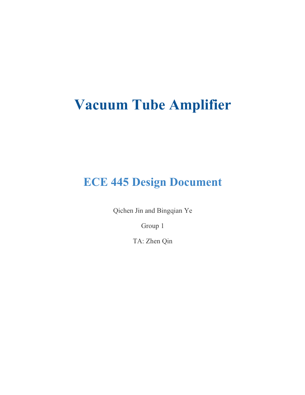 Vacuum Tube Amplifier