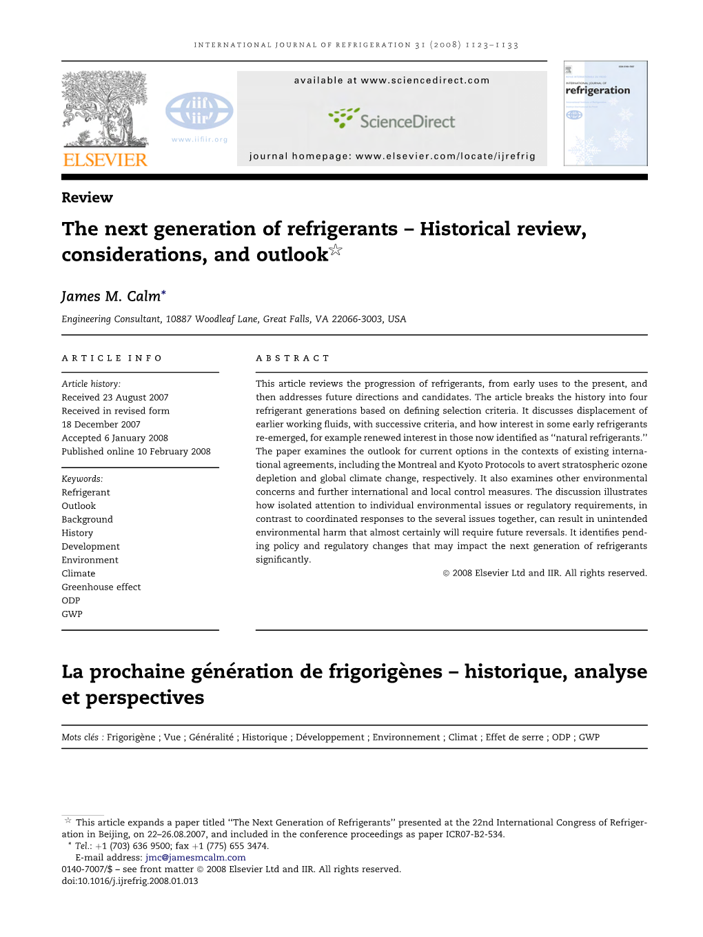 The Next Generation of Refrigerants – Historical Review, 5 Considerations, and Outlook