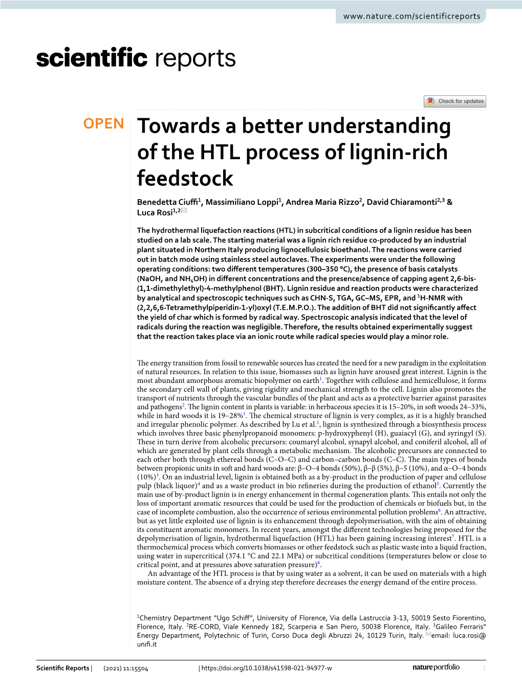 Towards a Better Understanding of the HTL Process of Lignin-Rich Feedstock