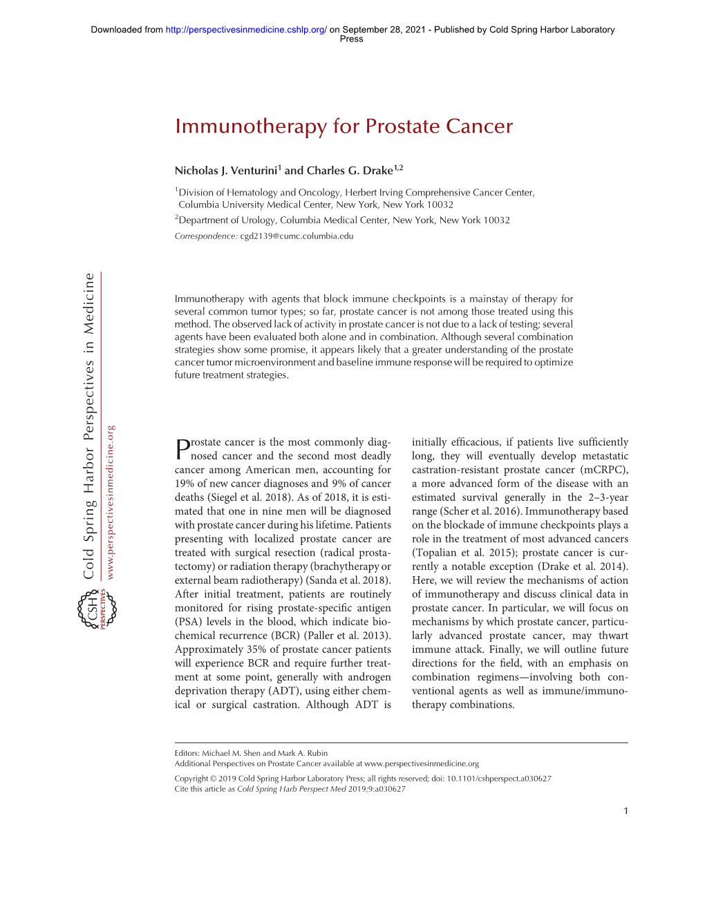 Immunotherapy for Prostate Cancer