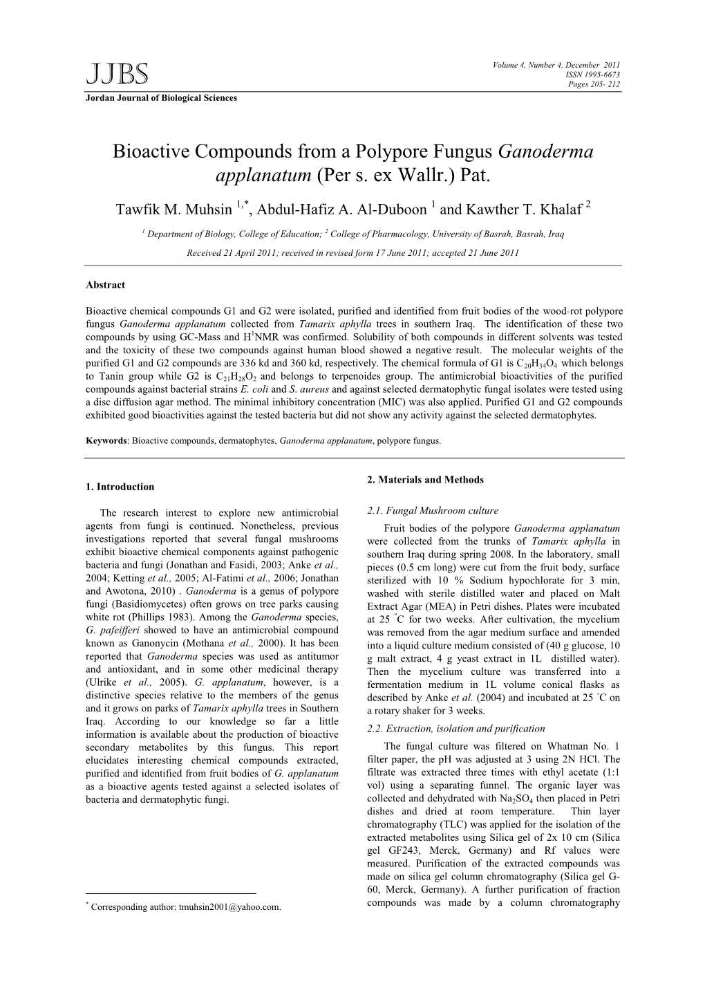 Bioactive Compounds from a Polypore Fungus Ganoderma Applanatum (Per S