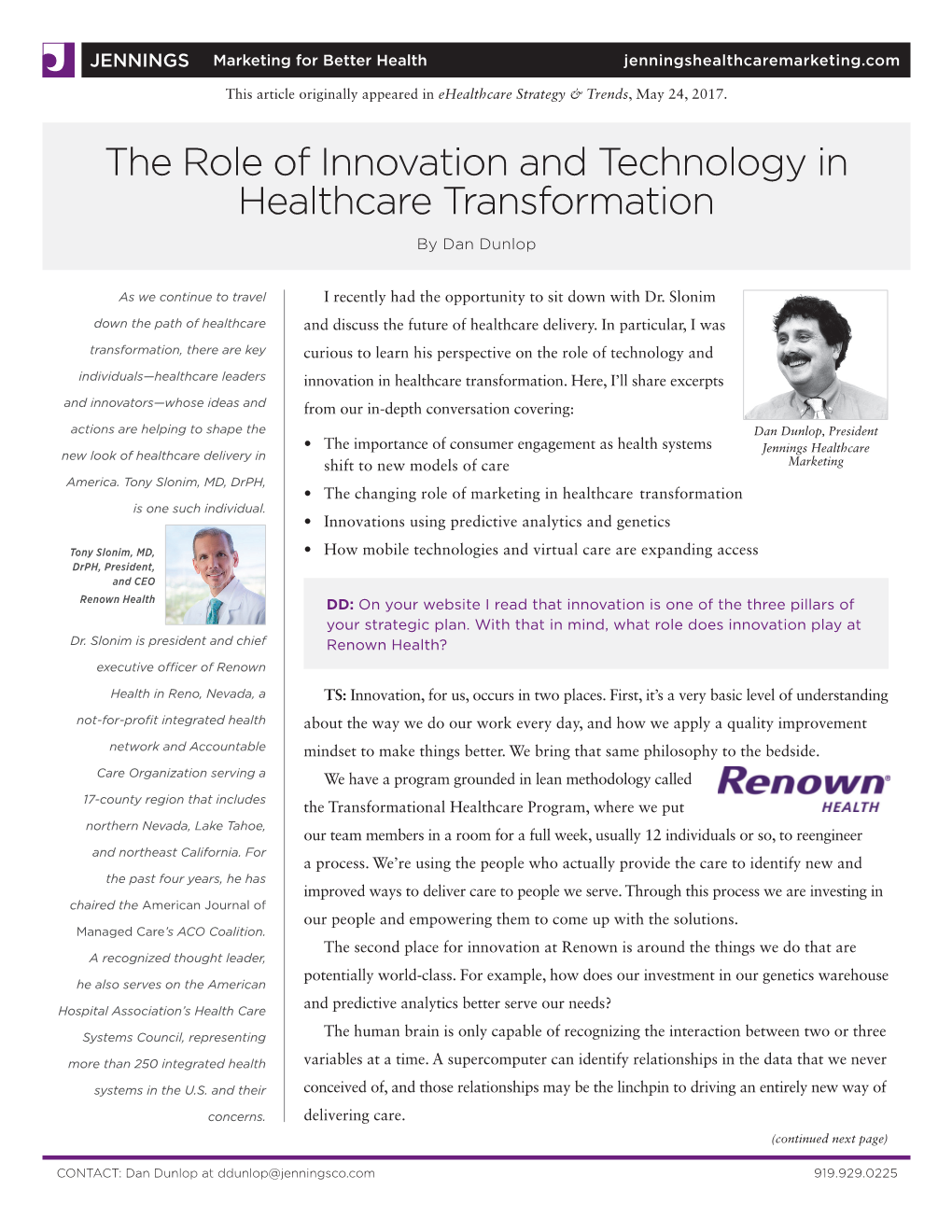 5346 the Role of Innovation & Technology Dan Dunlop 07-03.Indd