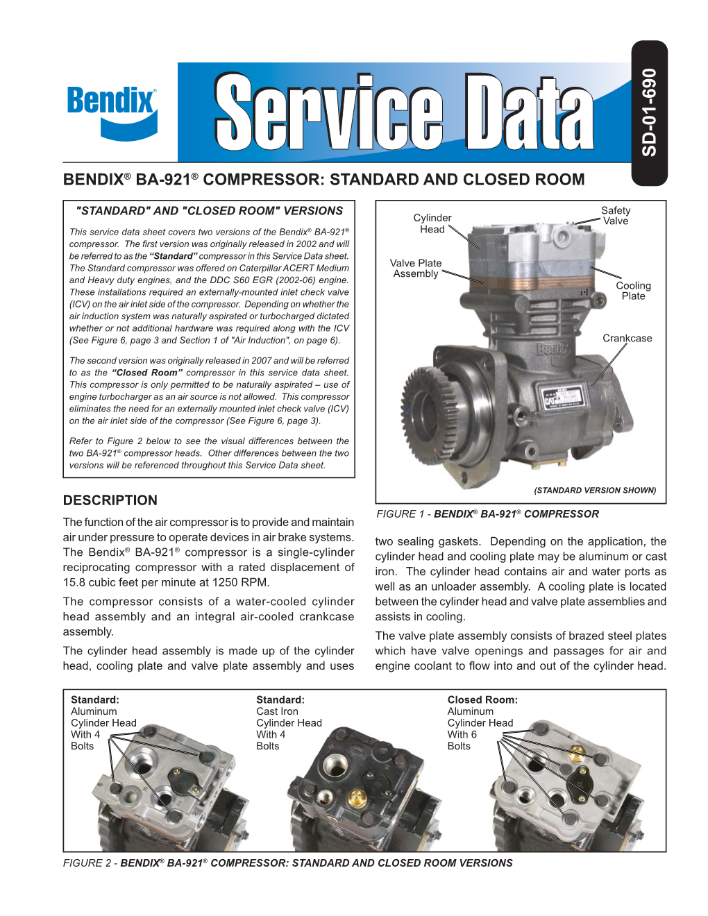 Sd-01-690 Bendix® Ba-921® Compressor: Standard and Closed Room