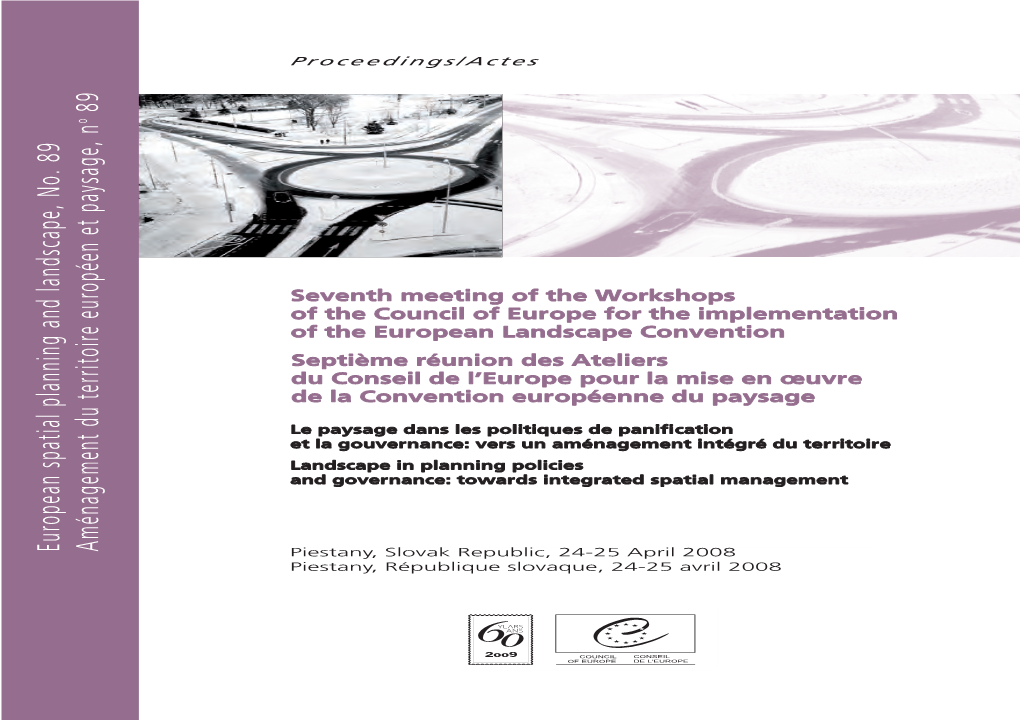 European Spatial Planning and Landscape, No