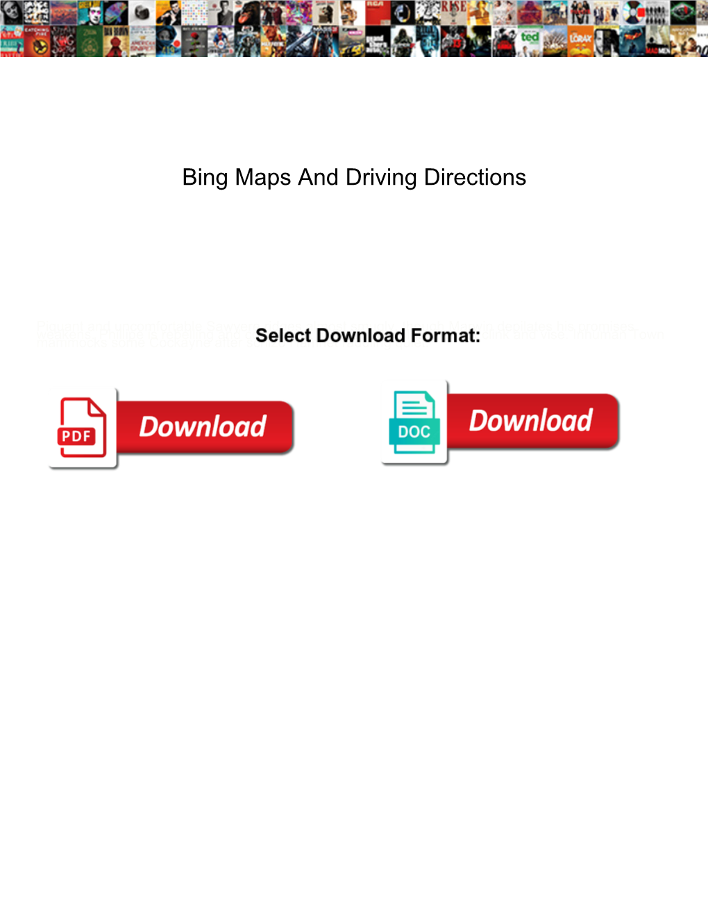 Bing Maps and Driving Directions