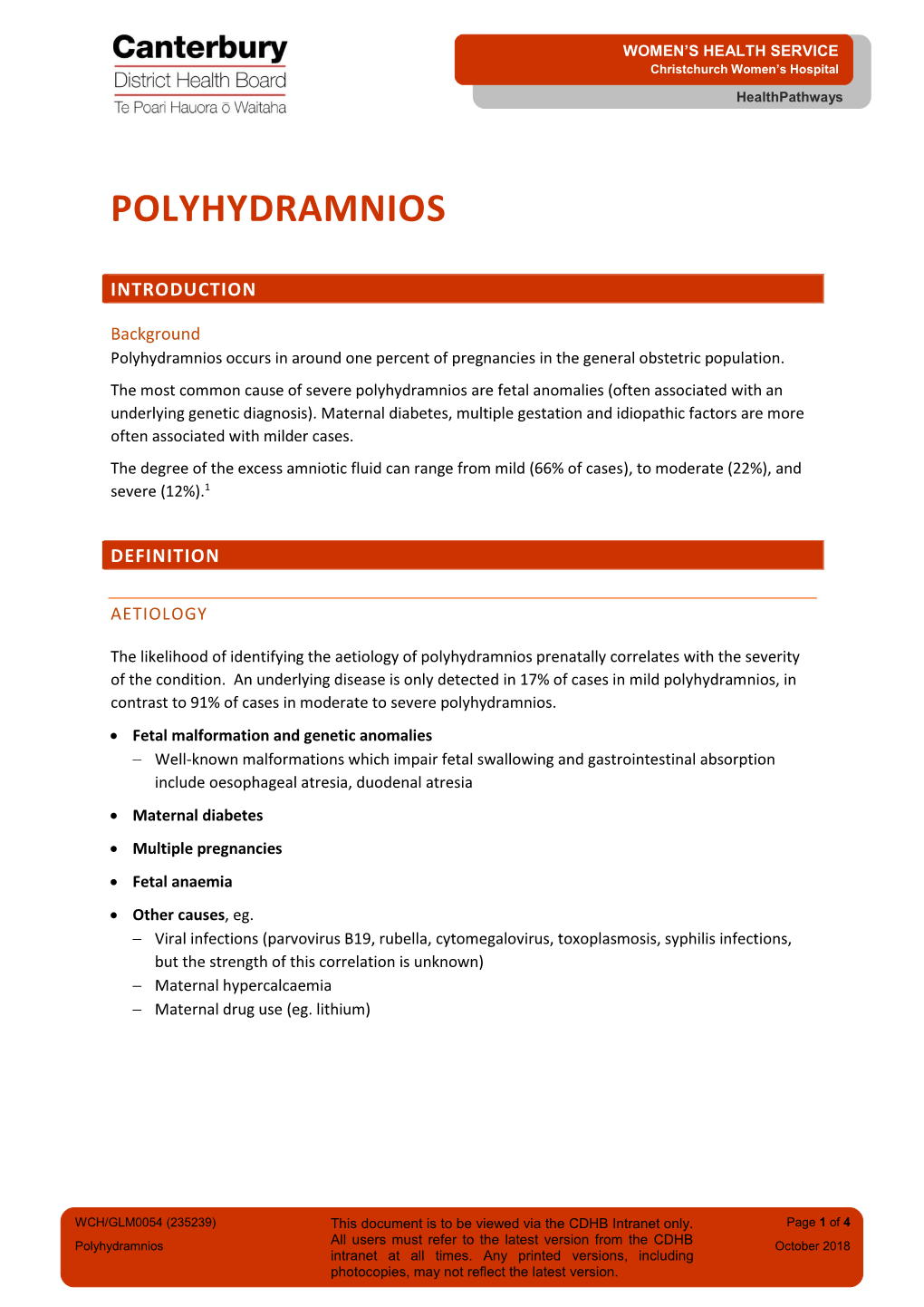 Polyhydramnios