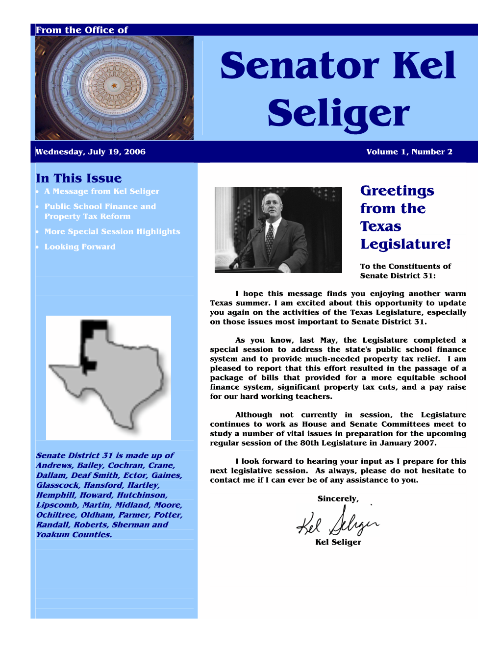 Senator Kel Seliger