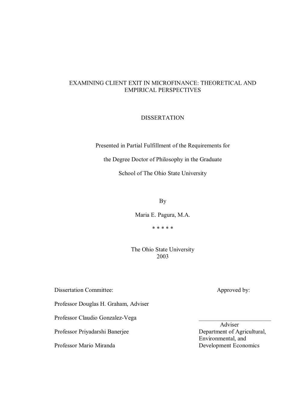 Examining Client Exit in Microfinance: Theoretical and Empirical Perspectives