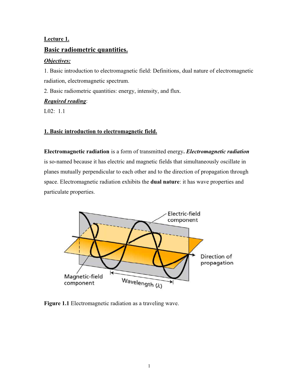 Basic Radiometric Quantities. Objectives: 1