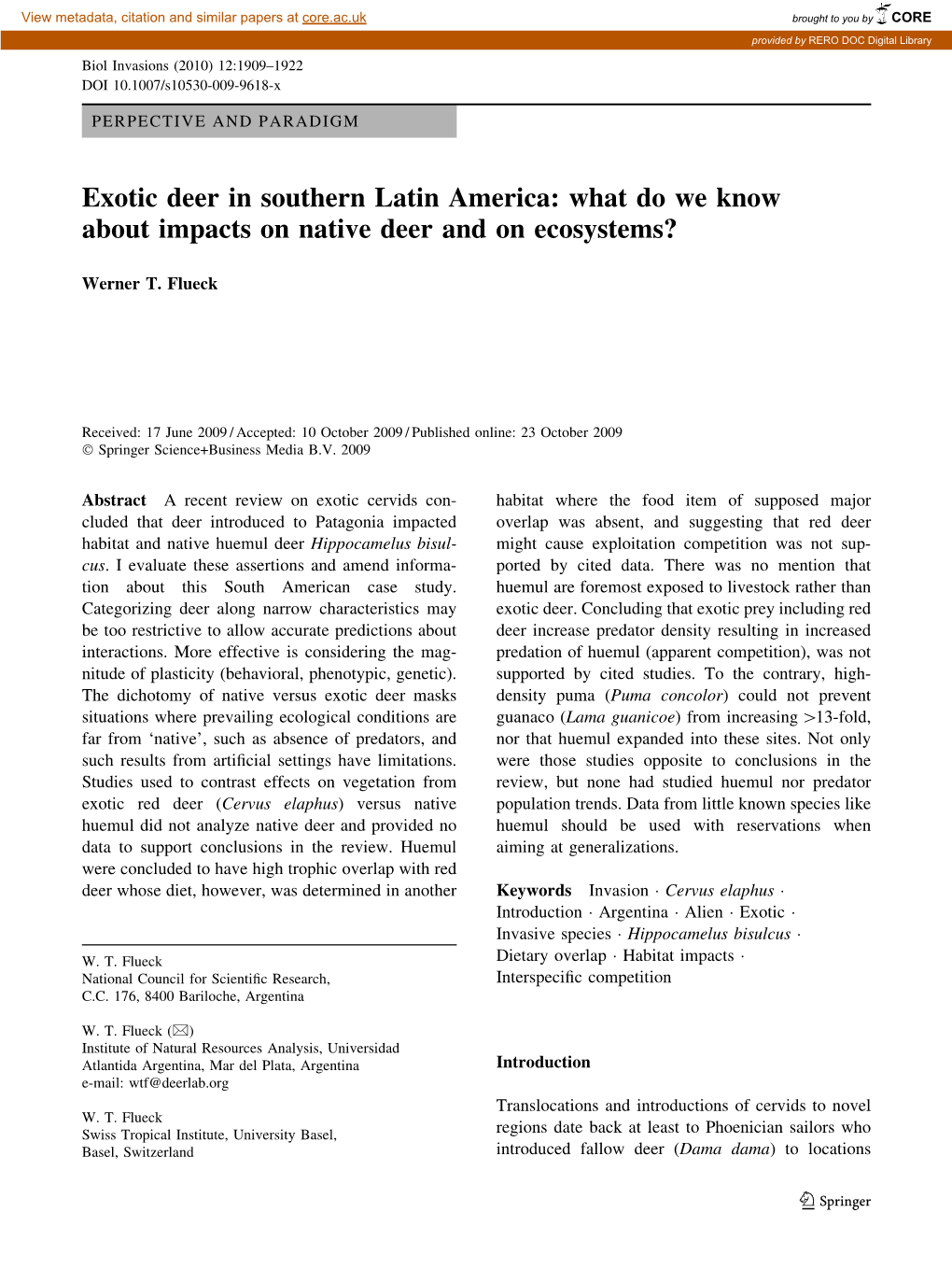 Exotic Deer in Southern Latin America: What Do We Know About Impacts on Native Deer and on Ecosystems?