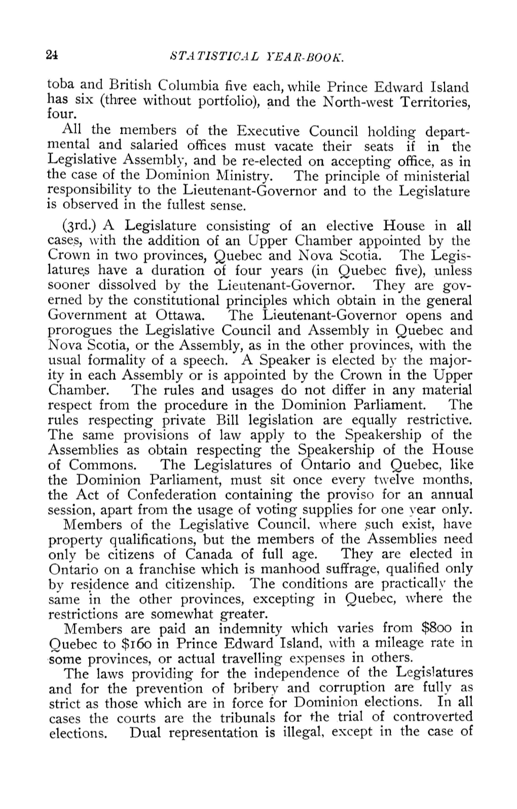 Toba and British Columbia Five Each, While Prince Edward Island Has Six (Three Without Portfolio), and the North-West Territories, Four