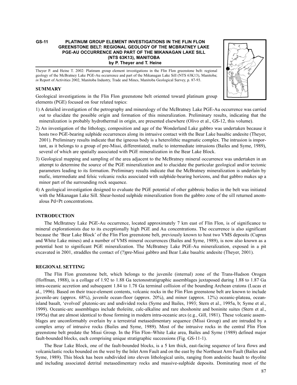 Platinum Group Element Investigations in the Flin Flon