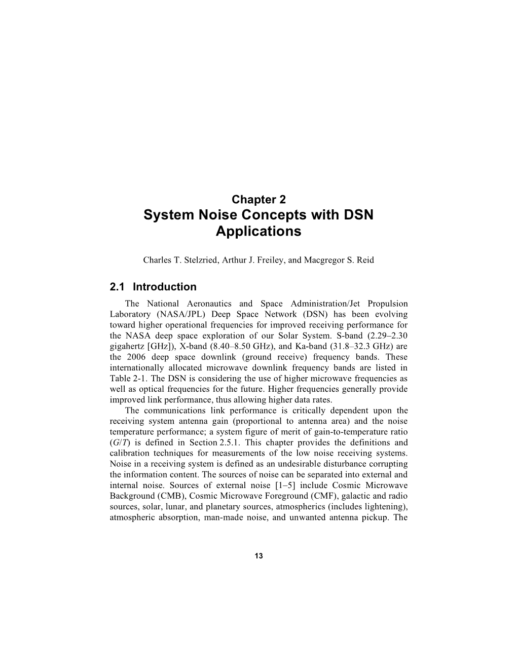 System Noise Concepts with DSN Applications