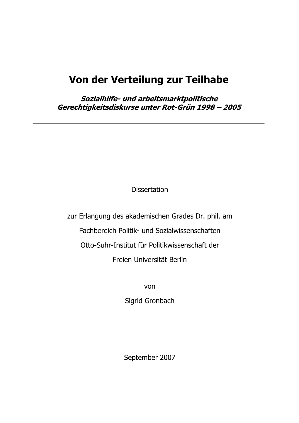 Gerechtigkeitsdiskurse Unter Rot-Grün 1998 – 2005