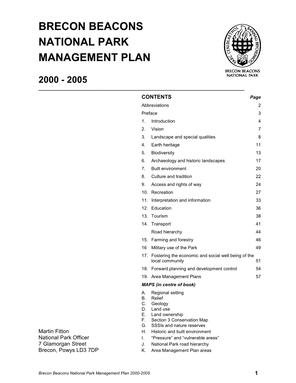 Brecon Beacons National Park Management Plan