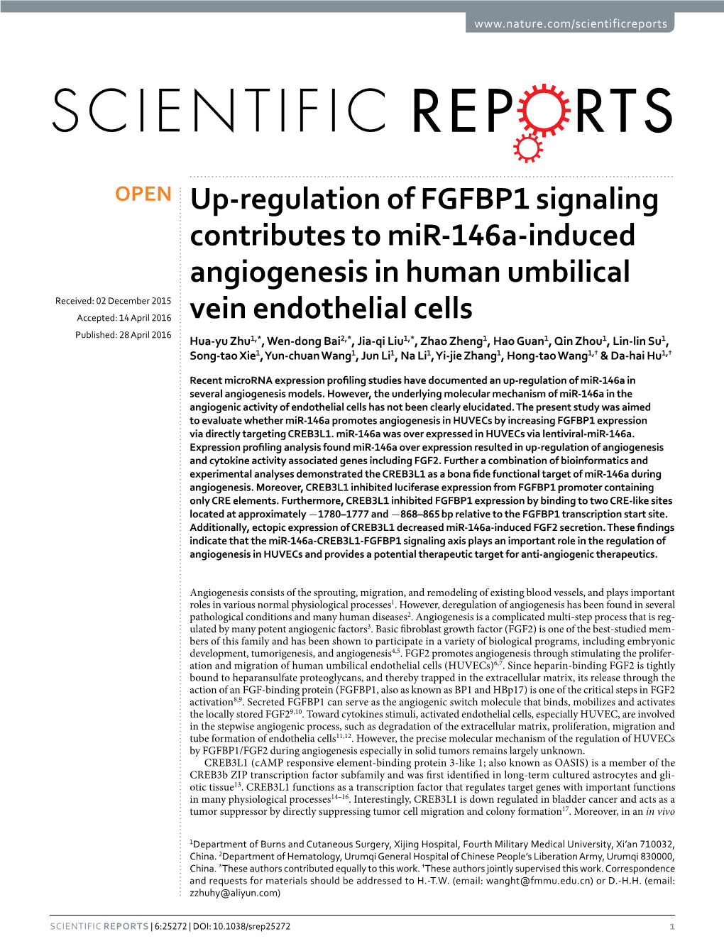 Up-Regulation of FGFBP1 Signaling Contributes to Mir-146A-Induced