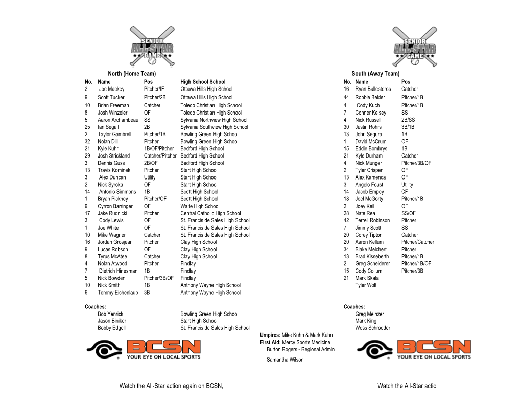 Copy of 2013 BCSN All-Star Baseball Roster Edit