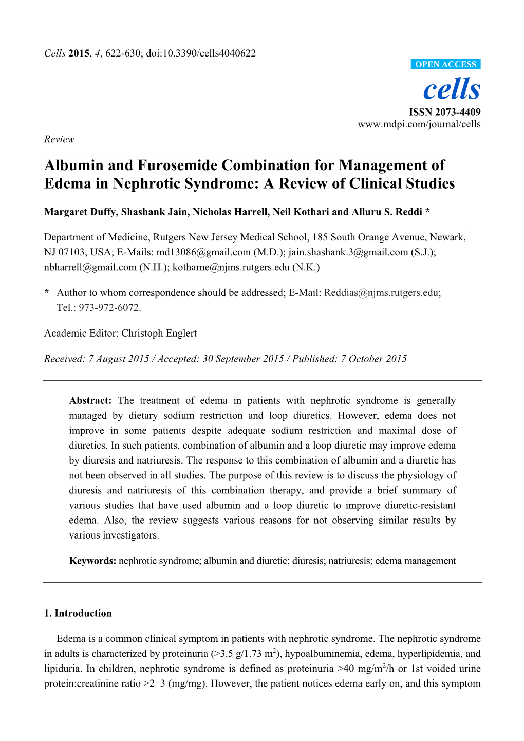 Albumin and Furosemide Combination for Management of Edema in Nephrotic Syndrome: a Review of Clinical Studies