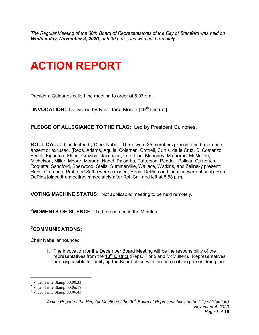 Action Report