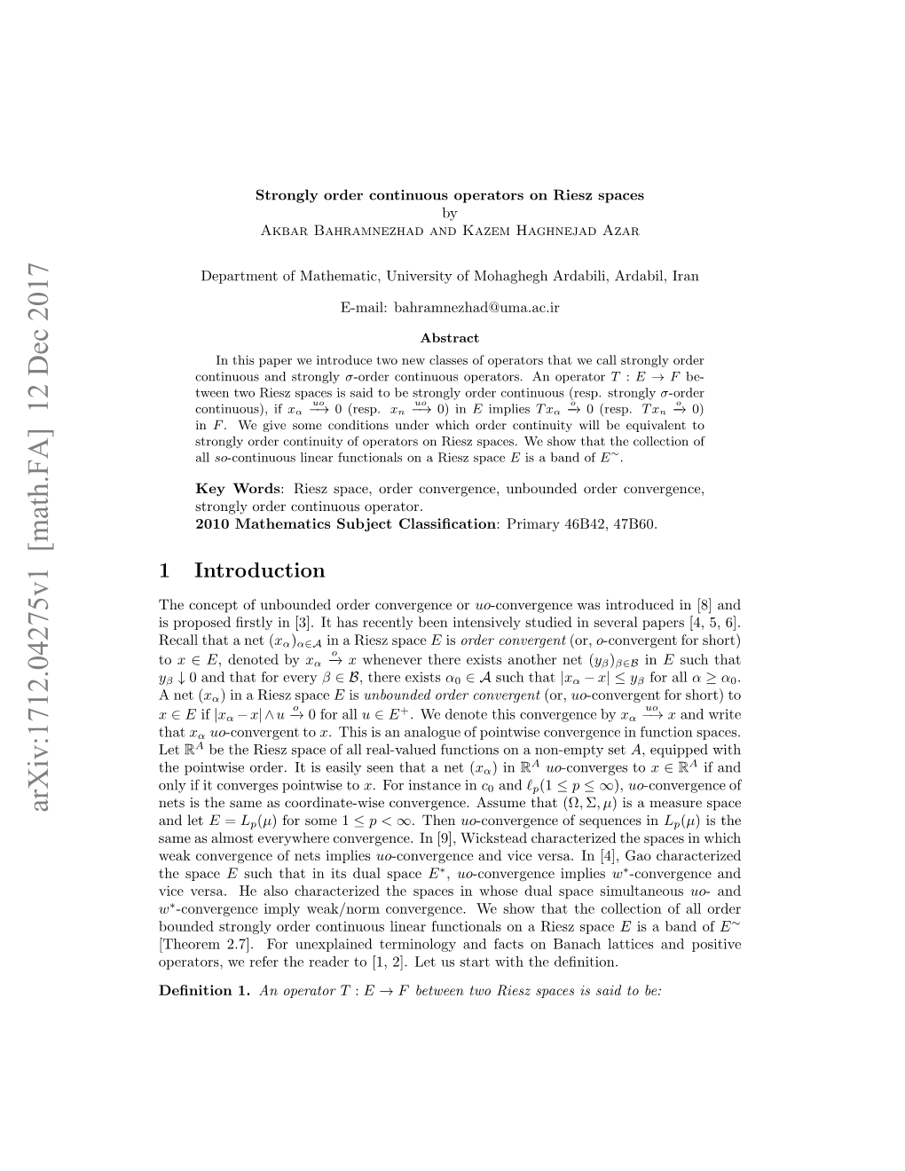 Strongly Order Continuous Operators on Riesz Spaces