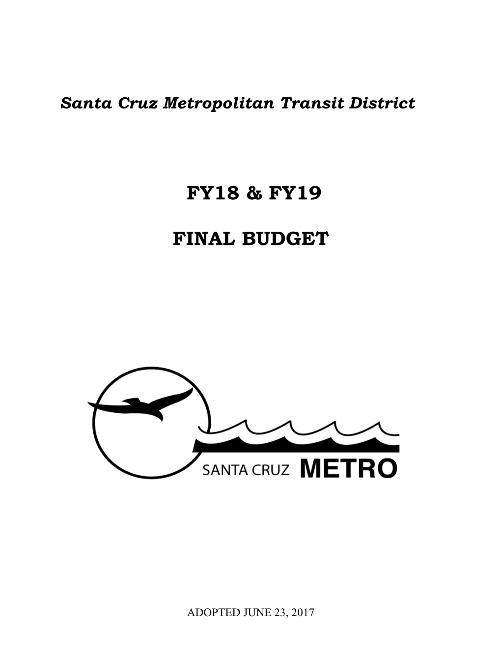 Fy18 & Fy19 Final Budget