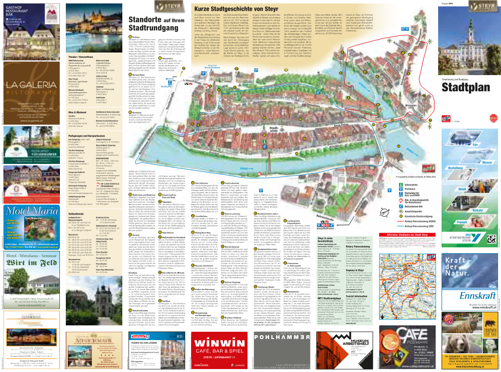 Stadtplan A-4400 Steyr Sieht Man Den Löwen Als Aushän- Be 13A Wehrgrabengasse 7 Rggas Michaeler- Geschild