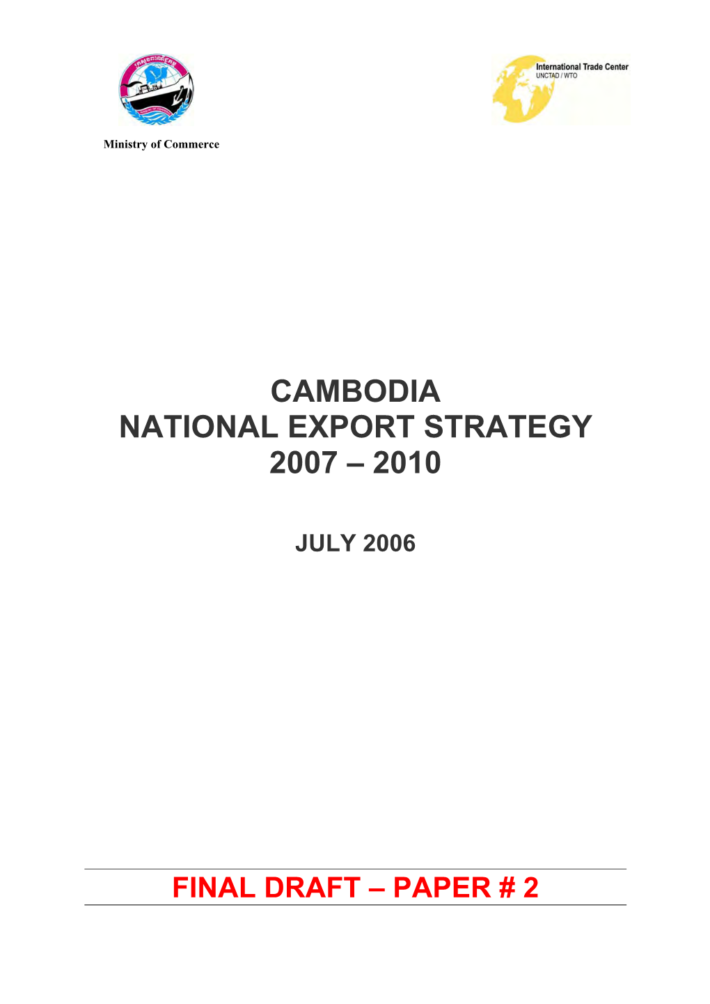 Cambodia National Export Strategy 2007-2010