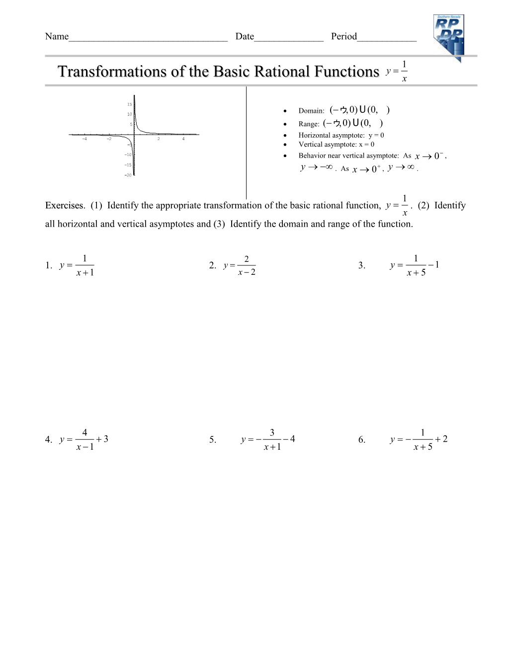 Rational Functions and Their Graphs